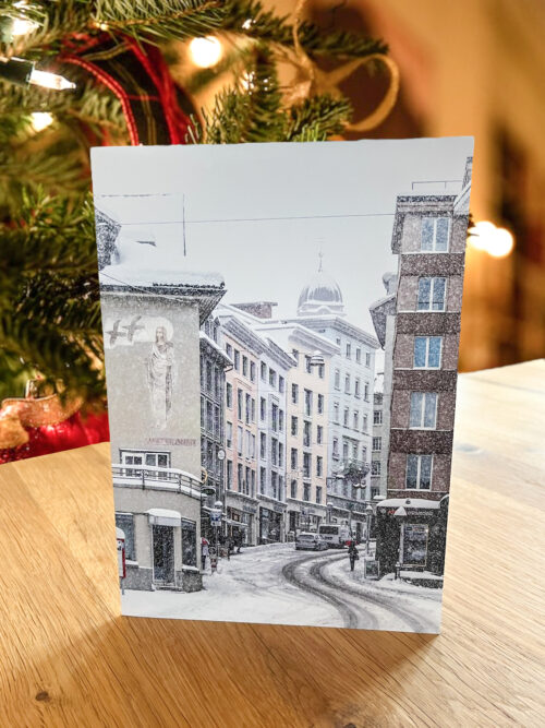 Weihnachtskarte: Einsiedeln Hauptstrasse